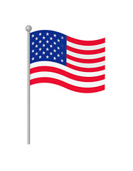 Waving American flag on a pole