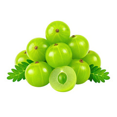 Vibrant pile of fresh green amla berries healthy indian gooseberries for natural wellness