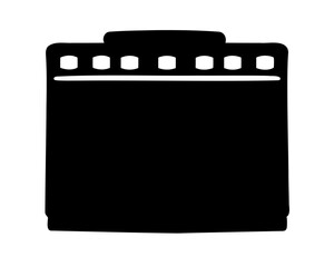 Fototapeta premium Simple black and white illustration of a retro style guitar amplifier