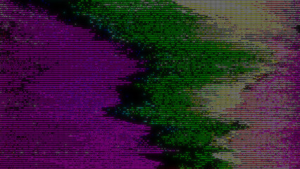 Glitch Pixel Distortion Abstract – Cyberpunk Error Screen Aesthetic, Hacking, and Futuristic Tech Design. Perfect for modern tech projects, coding visuals, cybersecurity, and sci-fi backgrounds