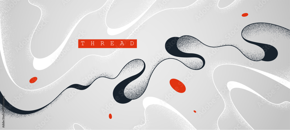 Poster antistress concept vector abstract background, thin curvy lines and textures minimal abstraction, fl