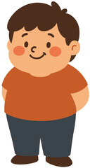 Cute Cartoon Kid Standing Smiling Illustration