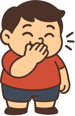 Laughing Kid Cartoon Illustration