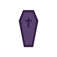 Obraz premium Purple Coffin Icon Symbol of Mourning and Remembrance, Funeral Services