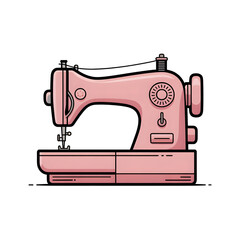 Vintage Sewing Machine Illustration | Craft, Textile, DIY, Needlework, Fabric, Sewing Tools Illustration vector