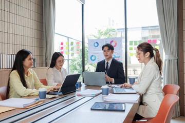 Business professionals having a serious meeting to discuss a partnership.