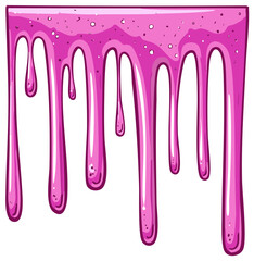 Dripping pink goo illustration of sticky melted slime or syrup