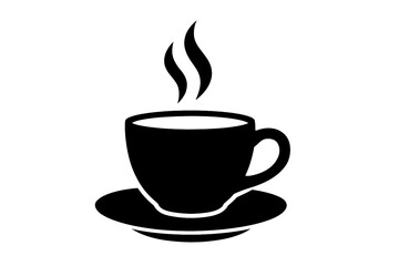 Coffee Cup Silhouette Icon - Hot Drink Symbol in Black