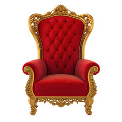 Experience ultimate luxury with this ornate red velvet throne chair