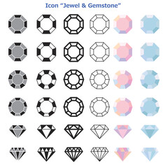 シンプルな宝石のイラスト　アイコンのシリーズ