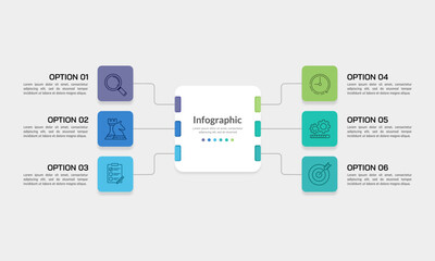 6 Options Business Evolution Infographic for Strategic Presentation. Organizational, Plan and Strategy. Illustration Vector.