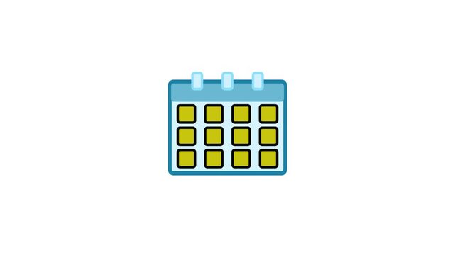 Calendar Icon Animation &ndash; 4K Motion Graphic, Modern UI Element, Date Reminder, Schedule Planner, Digital Time Management, High-Quality Stock Video.