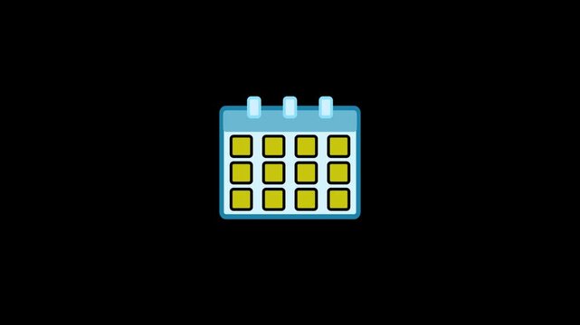 Calendar Icon Animation &ndash; 4K Motion Graphic, Modern UI Element, Date Reminder, Schedule Planner, Digital Time Management, High-Quality Stock Video.