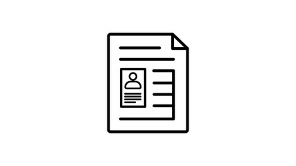Line Drawing Document Icon Animation – Minimalist Design Symbolizing Approval, Completion, Clear Graphic Elements, 4K Stock Video.