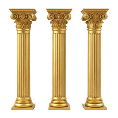 Elegant golden corinthian columns ornate architectural elements displayed