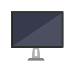 Desktop pc monitor with blank screen vector illustration