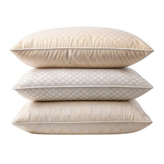 Three soft comfortable pillows stacked neatly for ultimate relaxation and sleep comfort