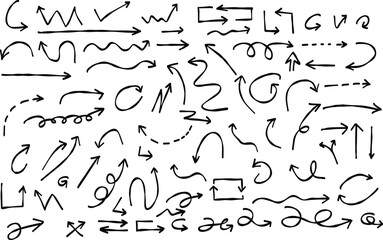 Hand-drawn arrow collection various shapes and styles for design projects