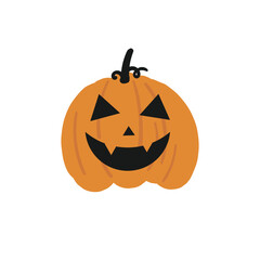 Halloween pumpkin design for holiday season spooky trick or treat isolated in white background.