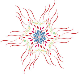 red and white abstract background  mandala design