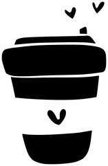 cafe illustration cappuccino silhouette latte logo espresso icon drink outline coffee hot beverage art breakfast cup caffeine morning barista shape with vector graphic background