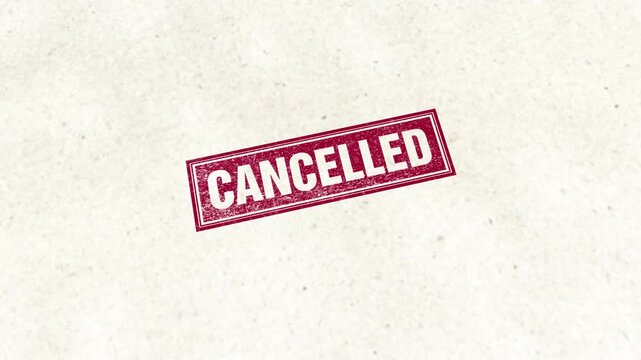 Cancelled Wooden Rectangle Shape Rubber Stamp