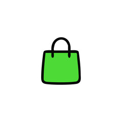 Simple graphic of a green shopping bag