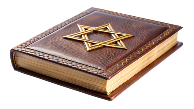 Hanukkah book with the star of david isolated on transparent background - Powered by Adobe