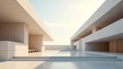 Fototapeta premium Modern architecture exterior with minimalist design