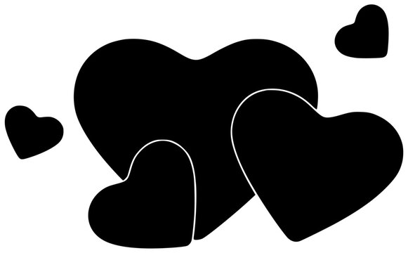 valentine illustration love silhouette heart logo day icon card outline shape symbol art red decoration romance set romantic celebration shape valentines vector graphic background