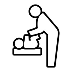 おむつ交換台のピクトグラム（白塗りver.）