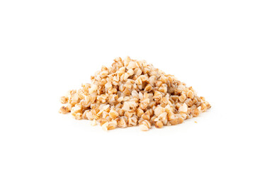 Boiled Buckwheat Pile Isolated, Cooked Buck Wheat Grains, Porridge Heap, Cook Buckwheat