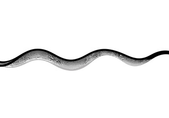Fototapeta premium Wavy graytoned line against a white background creating a smooth flowing pattern