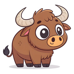 Fototapeta premium cute buffalo ox cartoon vector icon illustration