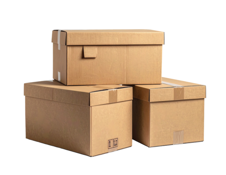 Three stacked cardboard boxes (1)