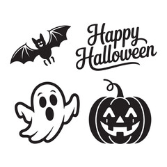 Spooky vector set of holiday symbols