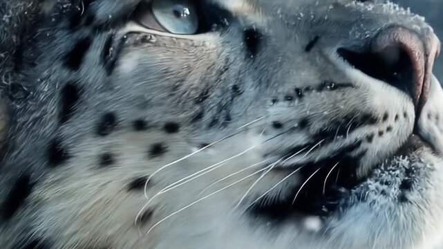 Snow leopard close up