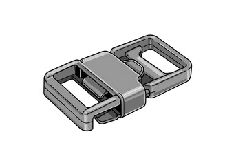 Metal Slide Buckle Closeup Product Shot isolated on transparent background