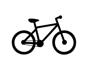 Fototapeta premium Simple black and white bicycle outline icon for transportation and recreation