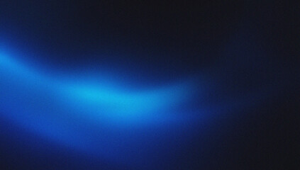 Abstract flowing electric blue energy wave emanating from darkness creating a vibrant luminous glow with dynamic light streaks and atmospheric diffusion