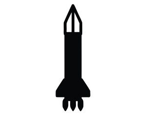 Fototapeta premium A sleek and minimalist black silhouette of a powerful rocket launch