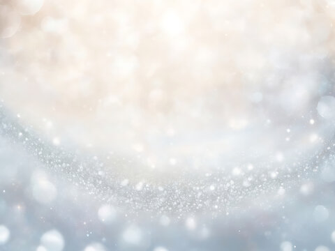 AI-Generated Winter Wonderland Bokeh Background: Sparkling Snowflakes & Festive Glow - Powered by Adobe