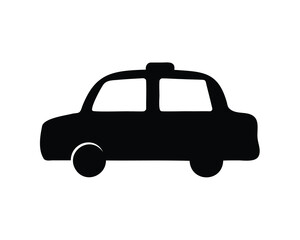 Obraz premium Simple black and white silhouette illustration of a London style taxi cab