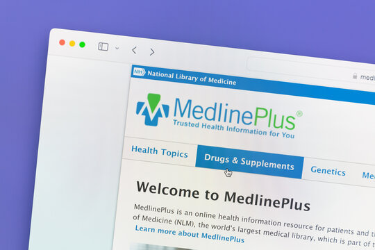 Ostersund, Sweden - Sep 14, 2025: MedlinePlus website. MedlinePlus is an online information service produced by the United States National Library of Medicine.