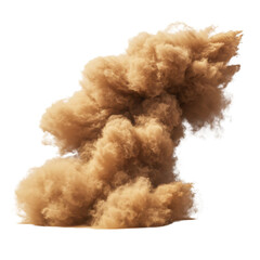 Sandstorm cloud explosion visual effect isolated PNG with Transparent Background