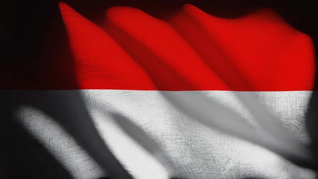 Waving flag of Indonesia