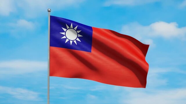 Waving flag of Taiwan
