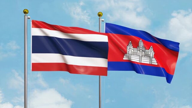 flag of thailand and cambodia together