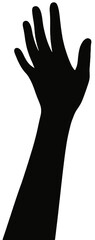 Black Hand Silhouette Raised Hand Gesture