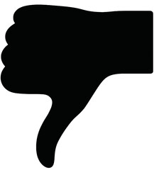 Black Hand Silhouette Thumbs Down Gesture